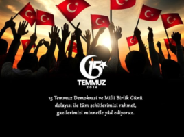 15 Temmuz Demokrasi ve Milli Birlik günü kutlu olsun.  