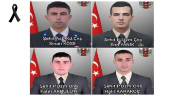 Barış Pınarı Harekatı bölgesinde 4 askerimiz şehit oldu. Başımız sağolsun..