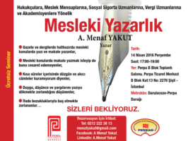 MESLEK MENSUPLARINA YÖNELİK MESLEKİ YAZARLIK SEMİNERİ 