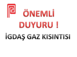 ÖNEMLİ DUYURU